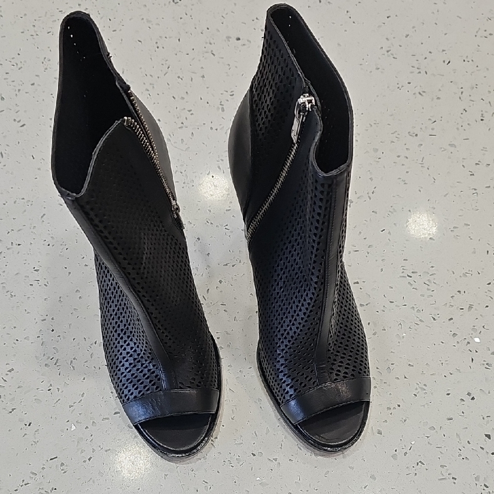 Calvin Klein Black Perforated Ankle Booties